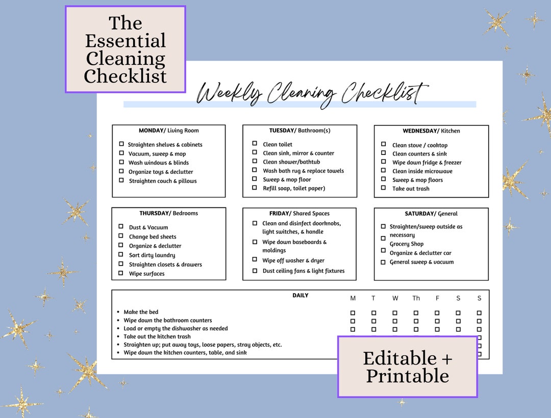 Transform Your Home With Our Printable & Editable Digital Cleaning ...