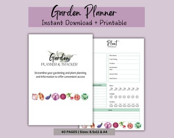 Garden Planner Printable | Vegetable Garden Organizer | Seed Starting Planner | Raised Bed Garden Journal | Plant Tracker | Gardening Gift