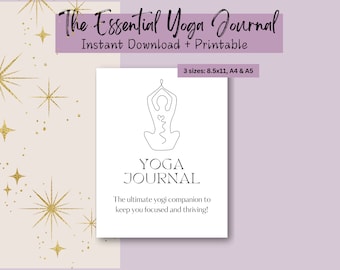 Printable Yoga Journal | Meditation Tracker | Wellness Planner | Self-care Practice | Gratitude Journal | Mindfulness Journal | Yoga Routine