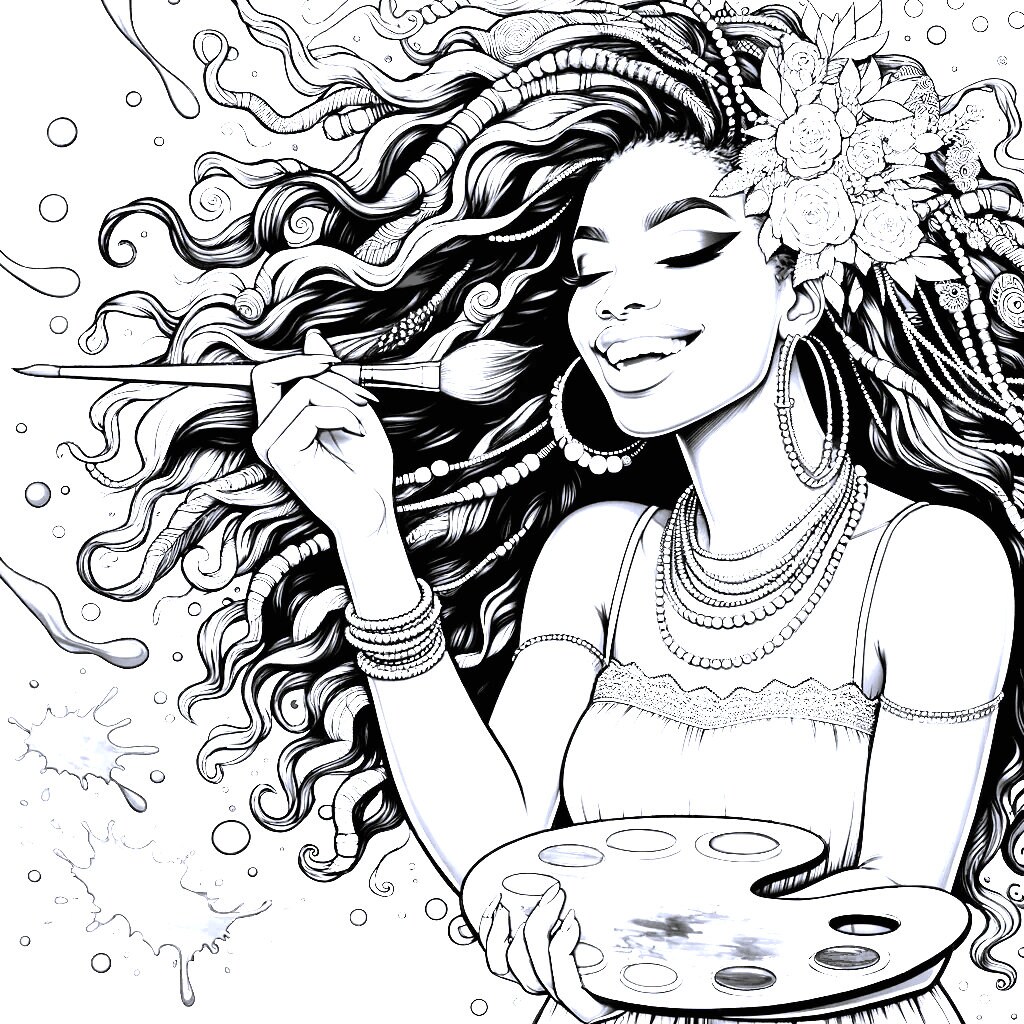 Adult Coloring Book Nubian Woman 20 Pages of Color &amp; Shine - Etsy