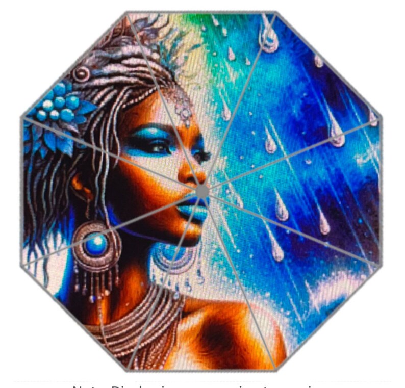 Custom Graphic Umbrella, Afrocentric Art Print, Personalized Rain Gear ...