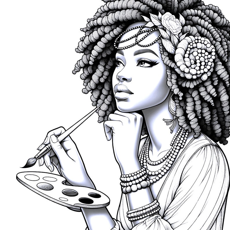 Adult Coloring Book Nubian Woman 20 Pages of Color &amp; Shine - Etsy