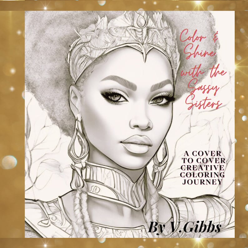 Adult Coloring Book Nubian Woman 20 Pages of Color &amp; Shine - Etsy