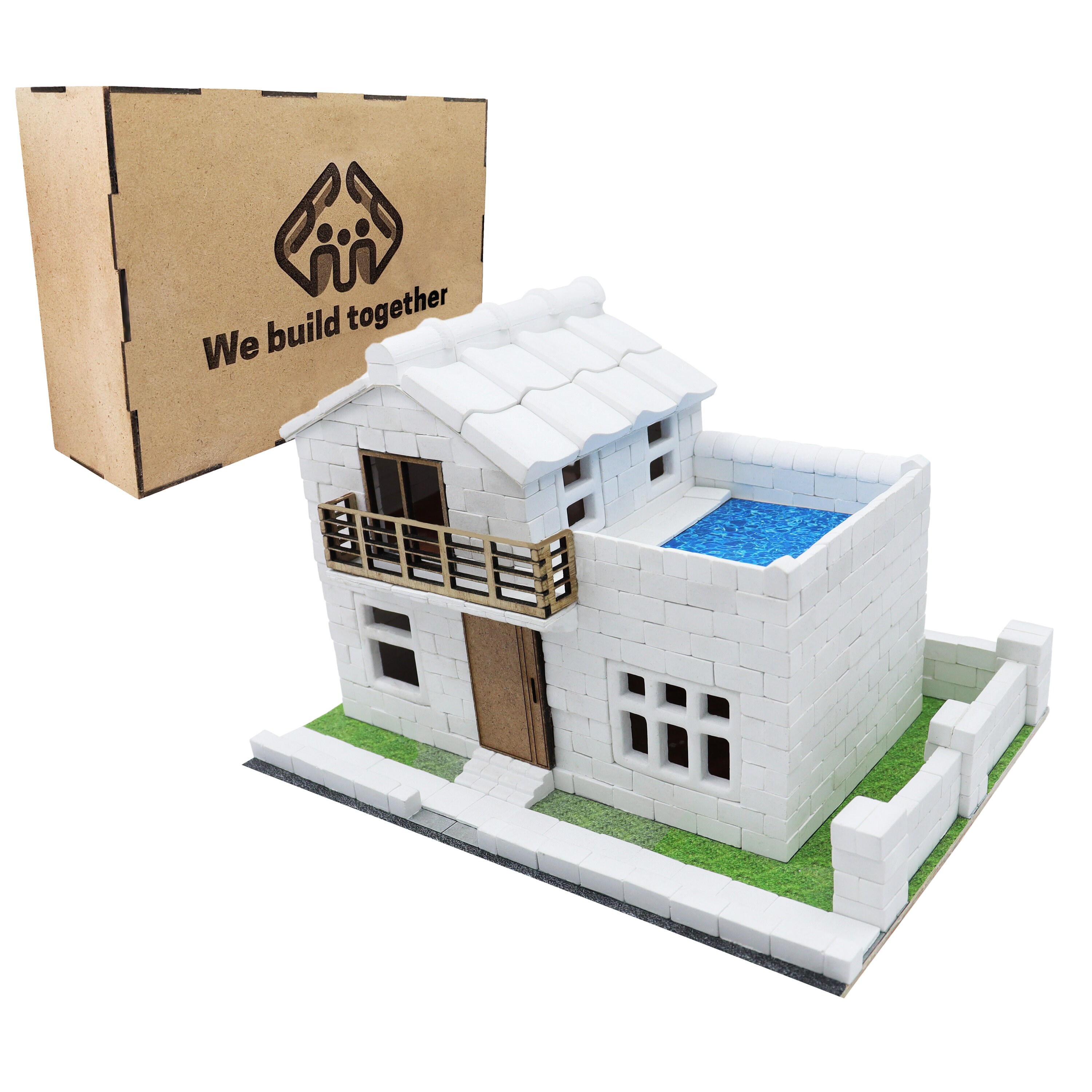 Become a Miniature Architect! Build a Japanese House with Large Roof Tiles - 644 Piece Eco-Friendly Construction Kit