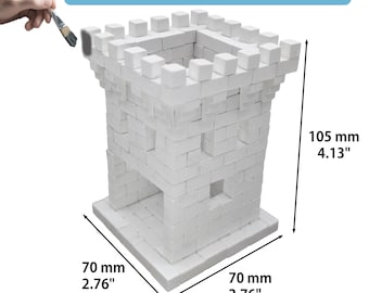 3D Medieval Tower Puzzle - Eco-Friendly Plaster Building Blocks - Unique Candle Holder