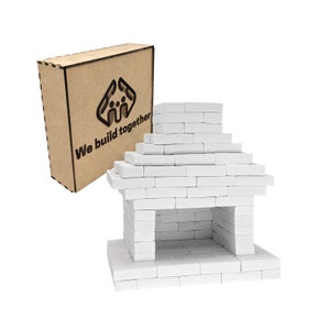 Miniature Brick Fireplace Puzzle: 3D Eco-Friendly Plaster Bricks