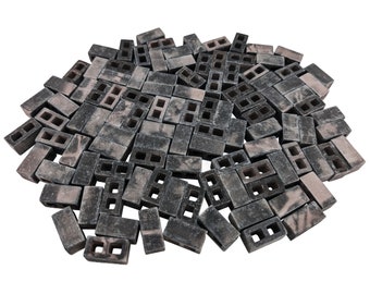 Realistic Miniature Red-Grey Plaster Blocks for Industrial Dioramas & Models