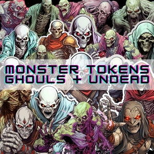 DnD Monster Tokens - Ghouls and Undead - Pegatinas/Fichas VTTRPG descargables para juegos de rol