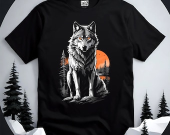 Wolf t-shirt, Moon shirt, Wolf moon t-shirt, endangered species shirt, outdoors shirt, Unisex t-shirt, animal shirt, Wildlife shirt