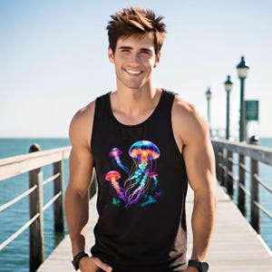 Colorful Jellyfish Unisex Jersey Tank Top | Ocean Vibes, Summer Tank | Salt Life Style