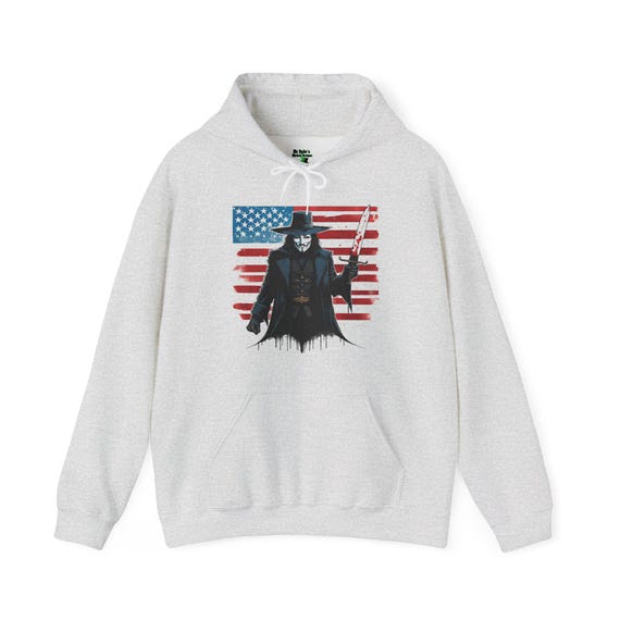 V for Vendetta Hoodie With Character Print, Unisex Sweatshirt