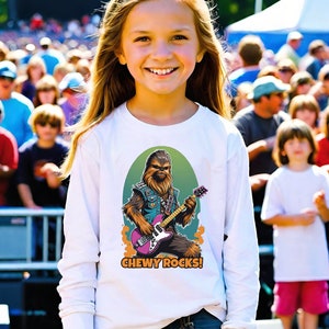 Chewbacca Long sleeve t-shirt, Chewbacca youth shirt, Star Wars Youth t-shirt, Chewbacca boys shirt, Chewbacca girl&#39;s t-shirt, Chewy Rocks