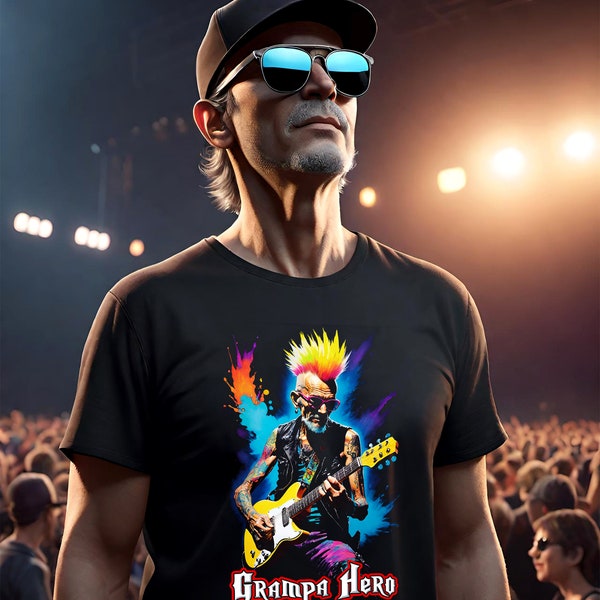Grampa T-shirt, Cool Grandpa t-shirt, Grampa t-shirt, Fathers Day t-shirt, Guitar Hero t-shirt, Video game t-shirt, Guitarist t-shirt