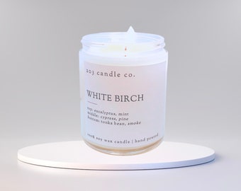 White Birch - Soy Wax Candle | 9 Oz Soy Candle | Christmas Candles | Holiday Scents | All Natural | Hand poured | Vegan