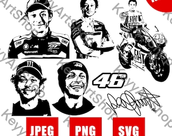 Valentino Rossi SVG, PNG, Valentino Rossi Silhouette
