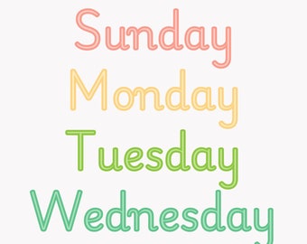 Days Of The Week and Months Of The Year - Bundle