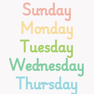 Days Of The Week and Months Of The Year - Bundle