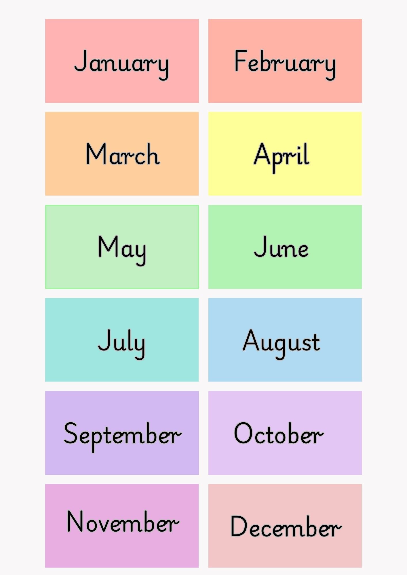 Months of the Year Poster - Etsy