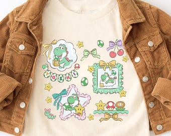 Super Mario Yoshi Shirt Kokette Nintendo Tee Bros Charakter Geburtstag Geschenk Gamer Mädchen Kleidung