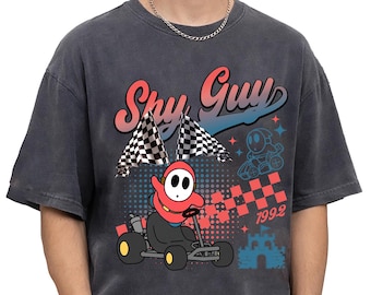 Super Mario Shirt Shy Guy Racing Tee Nintendo Bros Mario Kart Retro Gamer Apparel
