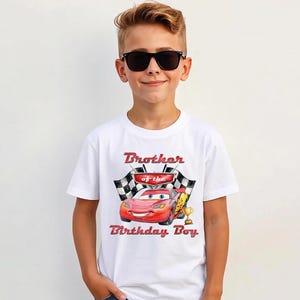 Disney Cars Family Shirt: Personalized Lightning McQueen Birthday Tee, Custom Tow Mater Party Shirt image 6