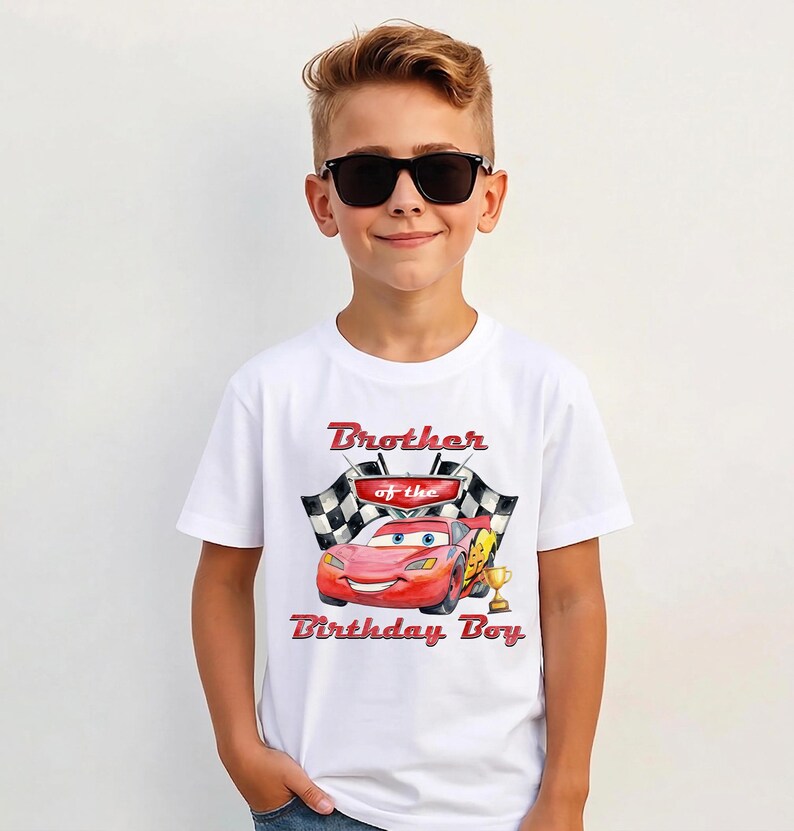 Disney Cars Family Shirt: Personalized Lightning McQueen Birthday Tee, Custom Tow Mater Party Shirt image 6