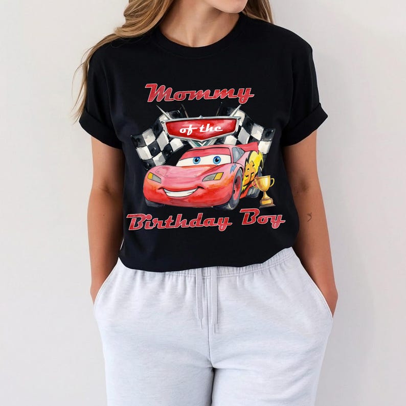 Disney Cars Family Shirt: Personalized Lightning McQueen Birthday Tee, Custom Tow Mater Party Shirt image 2