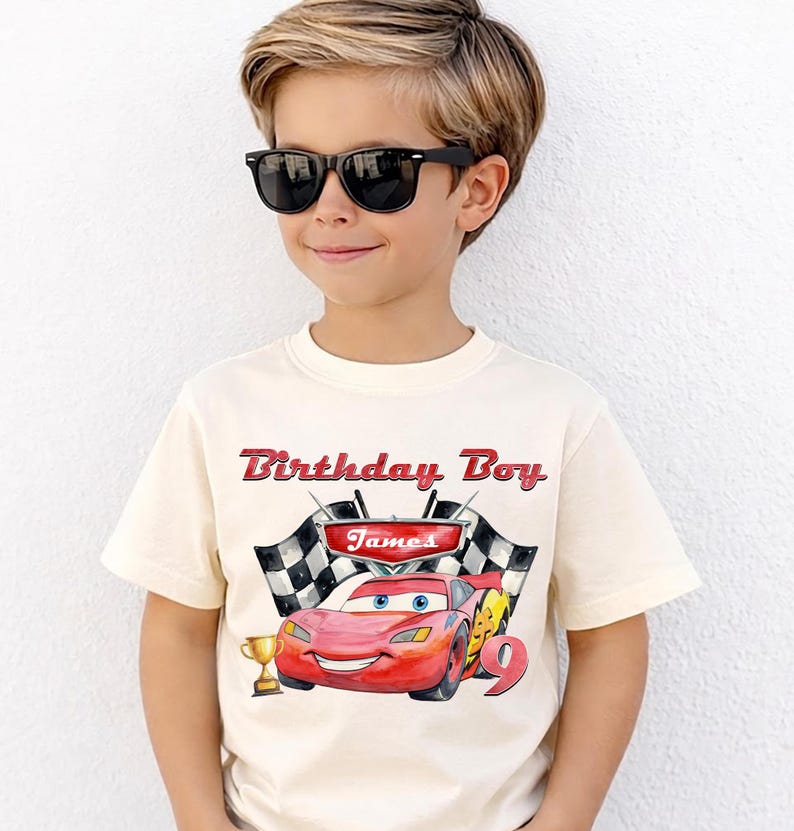 Disney Cars Family Shirt: Personalized Lightning McQueen Birthday Tee, Custom Tow Mater Party Shirt image 5