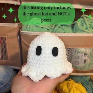 Handmade Crochet Ghost Hat Add On
