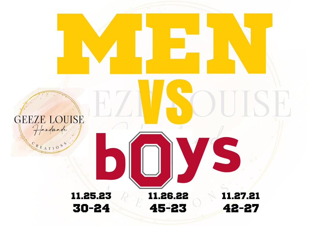 MEN Vs Boys 3yr Record U of M Vs OSU PNG File Etsy