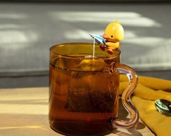 Fishing Duck Tea Bag Holder Cute Funny Creative Unique Tea Accessory Gift