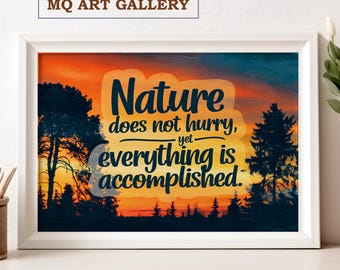 Stampa artistica con citazione sulla natura: decorazione murale scandinava