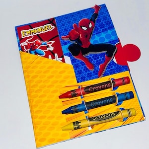 Personalized Superhero Activity Pack | Spider Hero Inspired Coloring | Puzzles & Stickers | Party Favor Envelope for Kids | Party Supplies