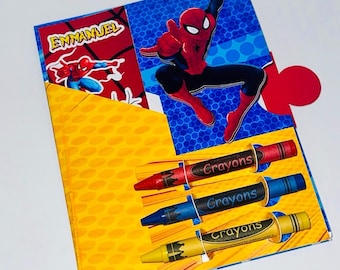 Personalized Superhero Activity Pack | Spider Hero Inspired Coloring | Puzzles & Stickers | Party Favor Envelope for Kids | Party Supplies