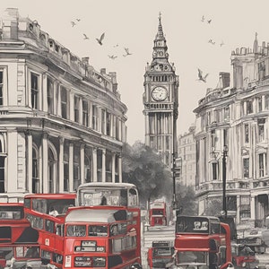 wall art london city center classic, digital print england