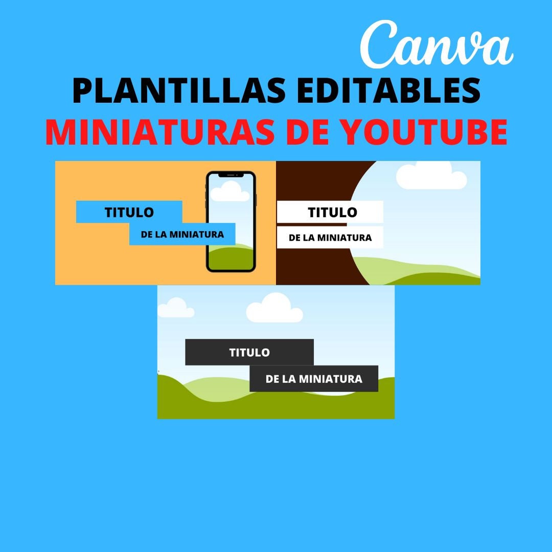 Cava Editable Youtube Thumbnail Template Pack - Etsy