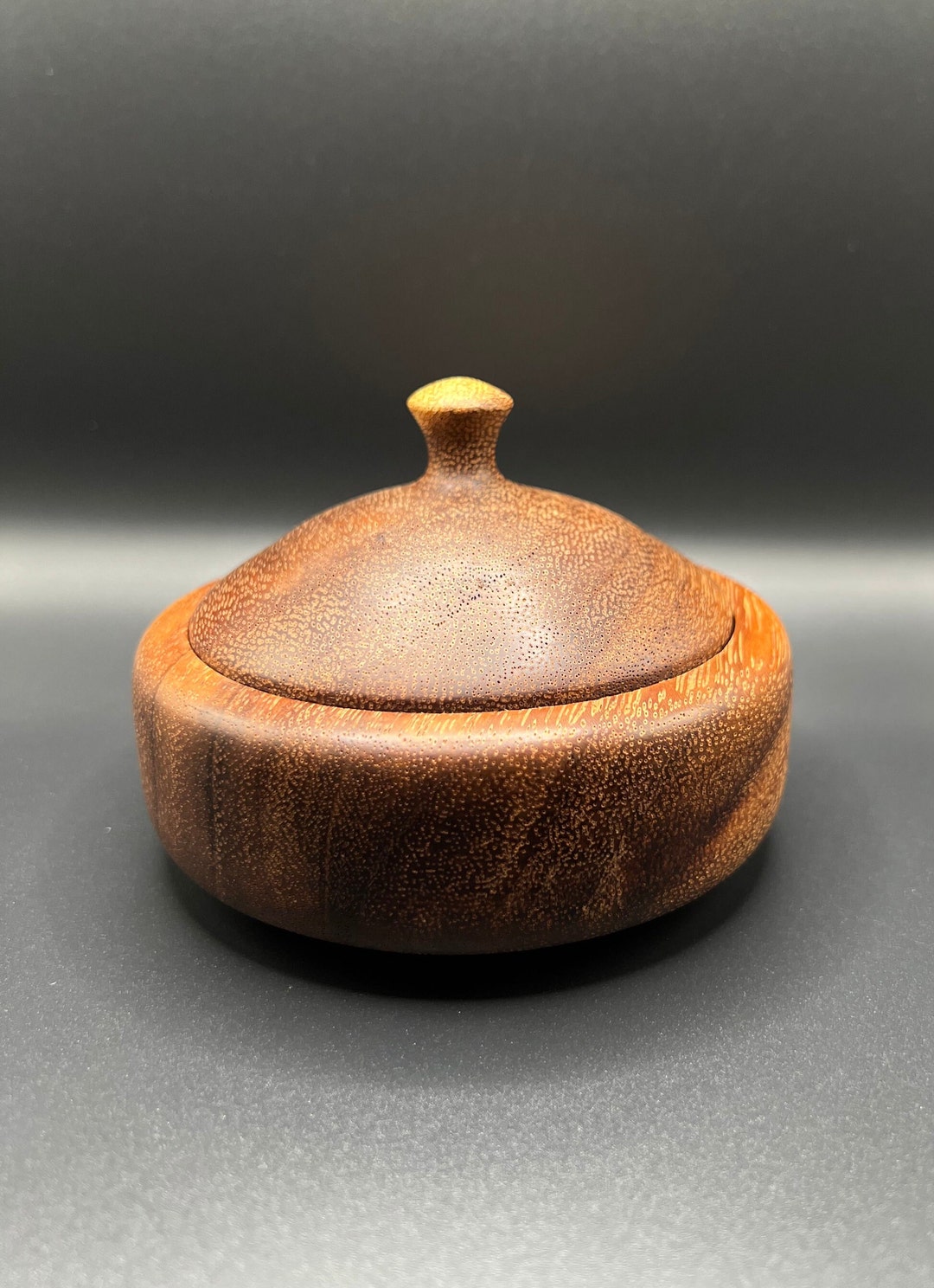 Small Handmade Wooden Bowl With Lid Etsy