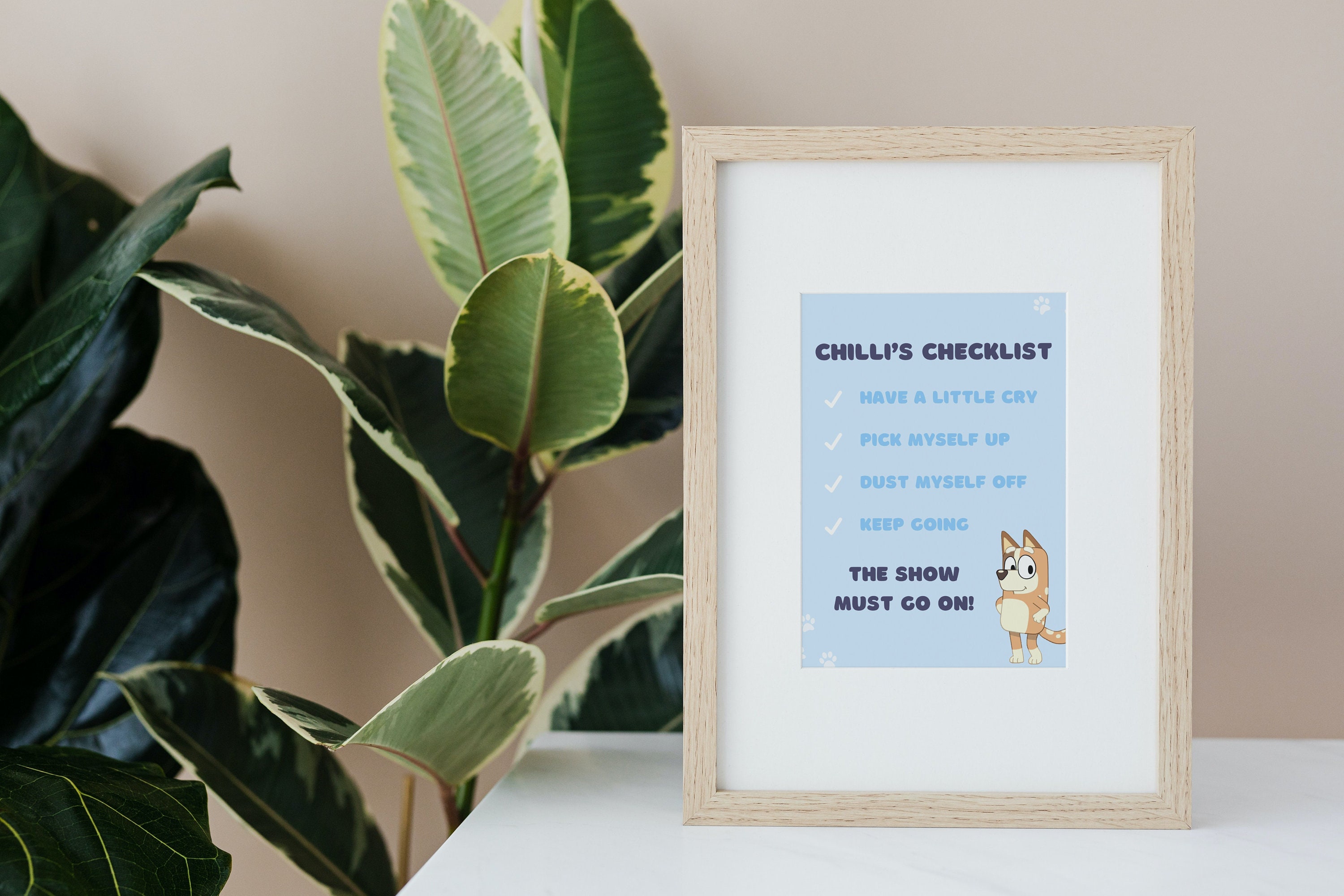Chilli's Selfcare Checklist bluey Digital Print Etsy