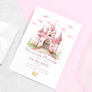 Princess Birthday Invite Template Princess Invitation Editable Castle Birthday Pink Princess Invite Cute Princess Party invitation