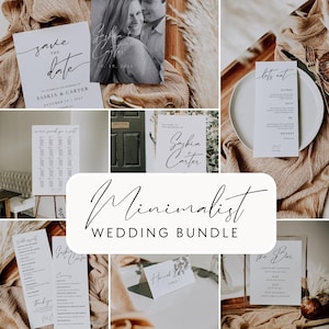 Minimalist Wedding Package Wedding Stationary Large Wedding Bundle Template Wedding Kit Signage Bundle Custom Wedding Templates #24
