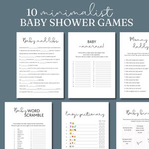 Minimalist Baby Shower Games Bundle Editable Baby Shower Game Bundle 10 Printable Neutral Baby Shower Activities Printable Editable Template