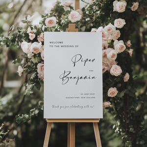 Modernes Hochzeit Willkommensschild Vorlage Hochzeit Willkommensschild Neutral Boho Hochzeit Willkommensschild Vorlage Modernes Hochzeitsschild Canva