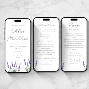 Lavendel Hochzeit Einladungskarte Lavendel Hochzeit Evite Lavendel Hochzeitseinladung Digitale Hochzeitseinladung Blumen laden lila Blumen ein