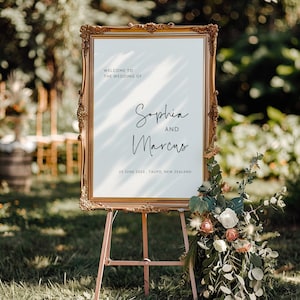 Wedding Welcome Poster Printable Editable Wedding Signage Welcome Sign Template Wedding Signs Minimalist Black and White Elegant