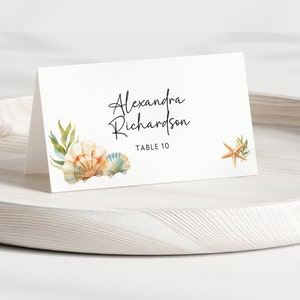 Beach Wedding Place Cards Place Names Beach Wedding Placecards Editable Place Cards Tropical Wedding Place Cards Editable Place Names