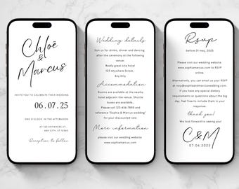 Minimalist Electronic Wedding Invitation Evite (Digital Download)