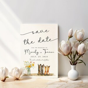 Land Save the Date Rustikal Speichern Sie das Datum bearbeitbare Vorlage Canva Speichern Sie das Datum Hochzeitseinladung Bearbeitbar Einladen Bauernhof