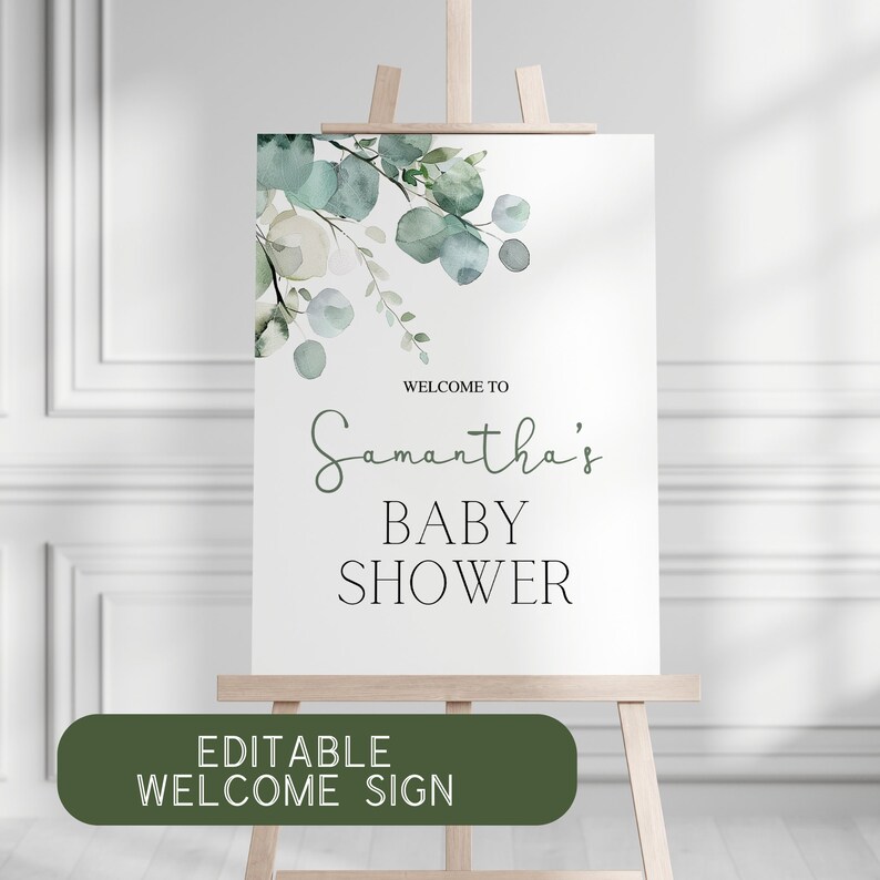Eucalyptus Baby Shower Bundle Eucalyptus Baby Shower Games Eucalyptus ...