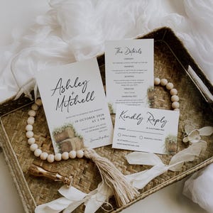 Country Wedding Invite Rustic Country Wedding Invitation Rustic Farm Wedding Invite Editable Invitation Watercolor Barn Wedding