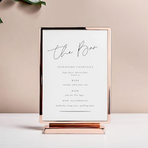 Simple Wedding Bar Menu Template Black and White Minimalist Bar Menu Wedding Sign Wedding Drink Sign Printable Wedding Signage Modern